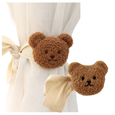 BRĄZOWY MIŚ UPINACZ DO ZASŁON ZAPIĘCIE UCHWYT SPINKA DO ZASŁON POKÓJ DZIECIĘCY 2 SZTUKI