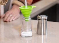 LEJEK SILIKONOWY SKŁADANY KUCHENNY ELASTYCZNY HARMONIJKA DO BUTELEK SOKÓW - 4