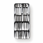 Organizer wkład do szuflady kuchennej na sztućce noże łyżki do biurka szary  40*11cm - 4