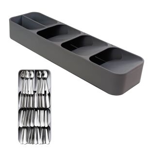 Organizer wkład do szuflady kuchennej na sztućce noże łyżki do biurka szary  40*11cm