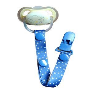 GRANATOWA W GWIAZDKI PRZYPINKA ZAWIESZKA DO SMOCZKA NA SMOCZEK Z KLIPSEM DLA CHŁOPCA DZIEWCZYNKI