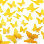 ŻÓŁTE NAKLEJKI ŚCIENNE NA ŚCIANĘ MEBLE MOTYLKI MOTYLE SAMOPRZYLEPNE 3D DEKORACJA POKOJU OZDOBA ZESTAW 12 SZTUK - 3