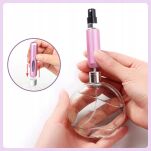 ATOMIZER PODRÓŻNY NA PERFUMY FLAKON BUTELKA FIOLKA DOZOWNIK BUTELECZKA Z ATOMIZEREM ETUI 5ML  SREBRNY - 4