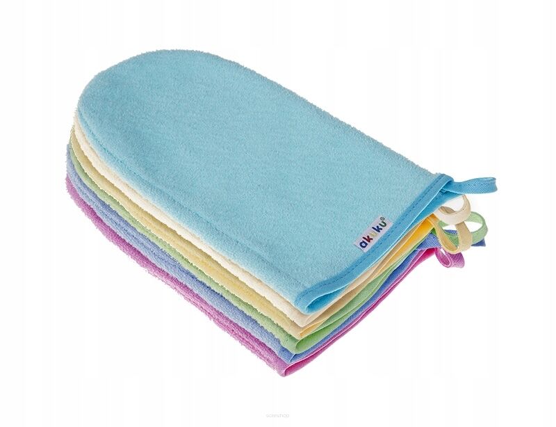 AKUKU MYJKA RĘKAWICA KĄPIELOWA DO KĄPIELI FROTTE DELIKATNA MIĘKKA DLA DZIECI MYCIA NIEMOWLĄT