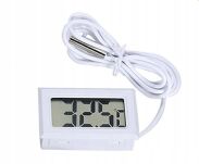 TERMOMETR ELEKTRONICZNY POKOJOWY CYFROWY MIERNIK CZUJNIK TEMPERATURY BIAŁY Z SONDĄ - 3