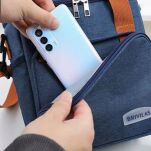 GRANATOWA TORBA TERMICZNA IZOLACYJNA PLAŻOWA TURYSTYCZNA BOX NA LUNCH JEDZENIE PIKNIK TERMOIZOLACYJNA NA RAMIĘ - 6