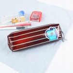 SIMPLO ETUI PIÓRNIK SZKOLNY DO SZKOŁY SASZETKA TUBA BEZ WYPOSAŻENIA NA ZAMEK JEDNOKOMOROWY BRĄZOWY - 2