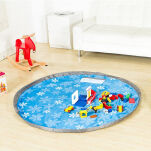 WOREK ORGANIZER MATA DO ZABAWY POJEMNIK NA ZABAWKI KLOCKI NIEBIESKI 140CM - 2