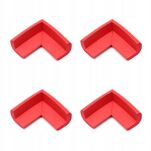 CZERWONE OSŁONKI OCHRONNY PIANKOWY NAROŻNIK NA KANT STOŁU MEBLI SZAFEK ZABEZPIECZENIE KOMPLET 4SZT - 2