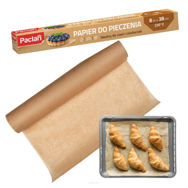 PAPIER DO PIECZENIA PACLAN EXPERT 8M X 38CM SILIKONOWANY NIEPRZYWIERAJĄCY DO CIAST I PIZZY