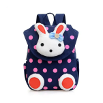 PLECAK MAŁY PLECACZEK DLA DZIEWCZYNKI DO PRZEDSZKOLA ŻŁOBKA DLA PRZEDSZKOLAKA GRANATOWY W RÓŻOWE KROPKI - 2