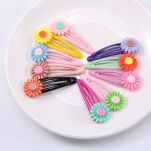SPINKI OZDOBY WSUWKI DO WŁOSÓW DLA DZIEWCZYNKI OZDOBNE METALOWE KOLOROWE ZESTAW 10SZT KWIATKI - 3