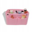 RÓŻOWY WKŁAD ORGANIZER NA KOSMETYKI KLUCZE PODPASKI DO TOREBKI DAMSKA KOSMETYCZKA PODRÓŻNA Z FILCU - 3