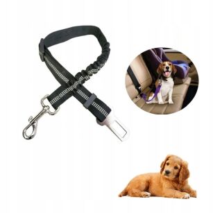 PAS BEZPIECZEŃSTWA REGULOWANA SMYCZ SAMOCHODOWA DO SAMOCHODU AUTA DLA PSA KOTA Z AMORTYZATOREM MOCNY