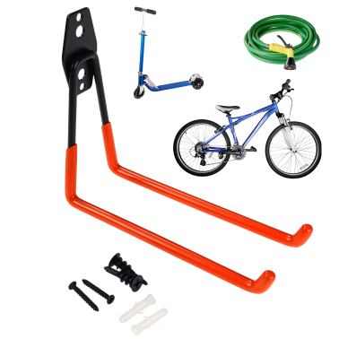 UCHWYT WIESZAK NA ŚCIANĘ HAK MONTAŻOWY DO GARAŻU MIESZKANIA NA NARZĘDZIA OGRODNICZE GRABIE ŁOPATĘ SZPADEL ROWER HULAJNOGĘ TYP 3