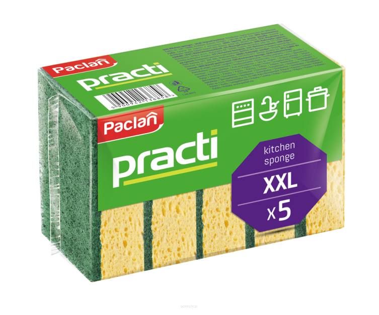 GĄBKI MYJKI DWUSTRONNE DO MYCIA ZMYWANIA NACZYŃ ZMYWAKI KUCHENNE DUŻE XXL PACLAN 5SZT