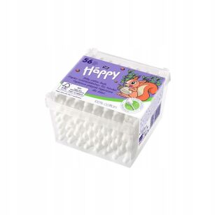 PATYCZKI HIGIENICZNE DO USZU DLA DZIECI Z OGRANICZNIKIEM BELLA HAPPY 56SZT