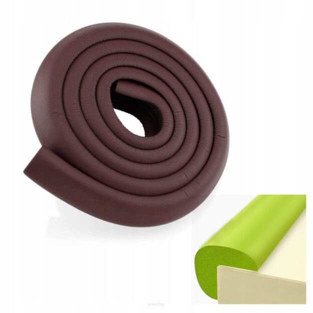 BRĄZOWA OCHRONNA TAŚMA PIANKOWA NA KANTY ROGI NAROŻNIKI ZABEZPIECZENIE PIANKOWE OCHRANIACZ DO MEBLI 2M