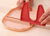 PODSTAWKA KUCHENNA OCIEKACZ POD ŁYŻKI CHOCHELKI I POKRYWKI RÓŻOWA 6 MIEJSC SKŁADANA - 3