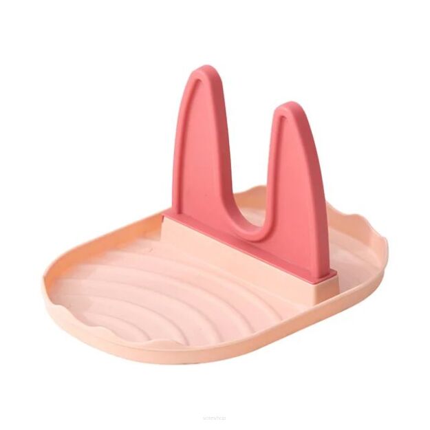 PODSTAWKA KUCHENNA OCIEKACZ POD ŁYŻKI CHOCHELKI I POKRYWKI RÓŻOWA 6 MIEJSC SKŁADANA