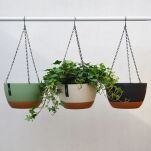DONICZKA WISZĄCA XXL NA BALKON TARAS OGRODOWA PLASTIKOWA Z PODSTAWKĄ ANTRACYT 28,5CM + ŁAŃCUSZEK - 5