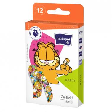 Plastry plasterki dla dzieci z kotem Garfieldem 12 sztuk