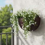 DONICZKA NA KWIATY ZIOŁA NA ŚCIANĘ NA PŁOT DONICA OGRODOWA RATTAN WISZĄCA BRĄZOWA - 5