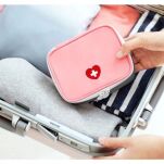 RÓŻOWA MINI MAŁA APTECZKA TURYSTYCZNA SASZETKA NA LEKI OPATRUNKI DOMOWA PODRĘCZNA DO TOREBKI PLECAKA - 6