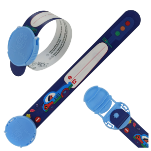 AUTKO OPASKA IDENTYFIKACYJNA INFORMACYJNA IDENTYFIKATOR IMIENNIK DLA DZIECKA NA RĘKĘ NUMER TELEFONU NIEZGUBKA