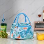 FLAMINGI ŚNIADANIOWA PIKNIKOWA TORBA TERMICZNA IZOLACYJNA BOX NA LUNCH JEDZENIE NA PLAŻĘ PIKNIK LEKKA - 3