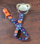 GRANATOWA W KWIATY ZAWIESZKA DO SMOCZKA PRZYPINKA NA SMOCZEK TASIEMKA KLIPS DLA DZIEWCZYNKI - 4