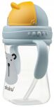 AKUKU BIDON BUTELKA Z MIĘKKĄ SŁOMKĄ RURKA KUBEK DLA DZIECI Z UCHWYTAMI RĄCZKAMI 300ML 9M+ MIŚ - 9