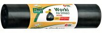 WORKI NA ŚMIECI ODPADY ODPADKI PACLAN BEE SMART 120L 10SZT LDPE WYTRZYMAŁE MOCNE CZARNE - 4