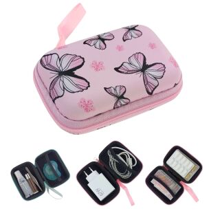 Kosmetyczka etui organizer na ładowarkę kosmetyki podpaski do torebki w motyle