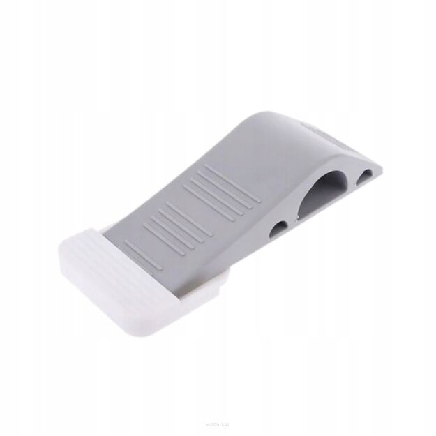 SZARY KLIN GUMOWY BLOKADA DO DRZWI STOPER ZABEZPIECZENIE ODBOJNIK  Z ZAWIESZKĄ HACZYKIEM