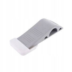 SZARY KLIN GUMOWY BLOKADA DO DRZWI STOPER ZABEZPIECZENIE ODBOJNIK  Z ZAWIESZKĄ HACZYKIEM