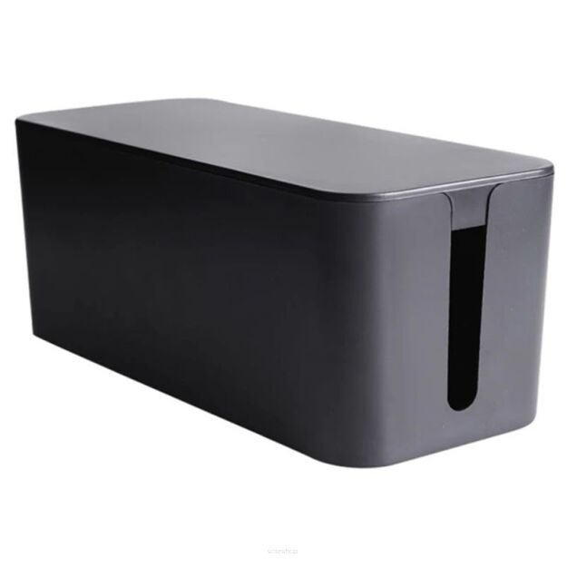 CZARNY POJEMNIK SKRZYNKA PUDEŁKO NA LISTWĘ I KABLE ORGANIZER NA PRZEWODY DO BIURA DOMU