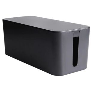 CZARNY POJEMNIK SKRZYNKA PUDEŁKO NA LISTWĘ I KABLE ORGANIZER NA PRZEWODY DO BIURA DOMU