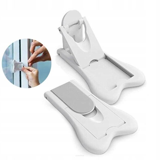 KOSTKI BLOKADA ZABEZPIECZENIE PRZED DZIEĆMI OGRANICZNIK DRZWI SZAFEK SZAF PRZESUWNYCH ZESTAW 2SZT