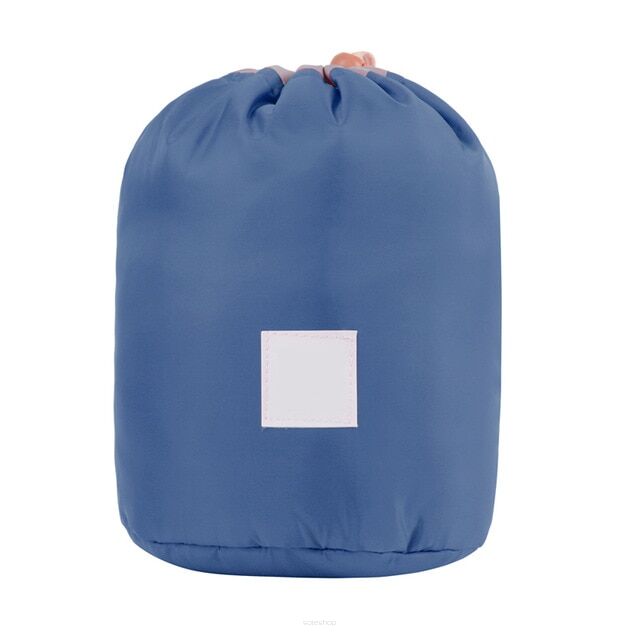 NIEBIESKA DUŻA KOSMETYCZKA PODRÓŻNA WOREK TORBA NA KOSMETYKI DAMSKA MĘSKA ZE ŚCIĄGACZEM