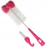 AKUKU DŁUGA SZCZOTKA SZCZOTECZKA DO MYCIA CZYSZCZENIA BUTELKI BUTELEK SMOCZKÓW Z GĄBKĄ RÓŻOWA - 2