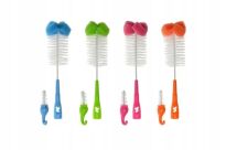 AKUKU DŁUGA SZCZOTKA SZCZOTECZKA DO MYCIA CZYSZCZENIA BUTELKI BUTELEK SMOCZKÓW Z GĄBKĄ RÓŻOWA - 4