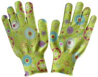 ZIELONE RĘKAWICE OCHRONNE ROBOCZE OGRODOWE DAMSKIE GUMOWANE S - 2