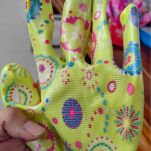 ZIELONE RĘKAWICE OCHRONNE ROBOCZE OGRODOWE DAMSKIE GUMOWANE S - 3