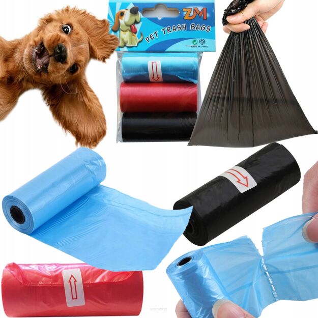 WORECZKI WORKI NA PSIE ODCHODY SPRZĄTANIE KUPY PO PSIE W ROLCE 45SZT WORKÓW