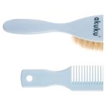 AKUKU ZESTAW SZCZOTKA Z WŁOSIA NATURALNEGO + GRZEBIEŃ GRZEBYK DLA NIEMOWLĄT DZIECI 0m+ NIEBIESKA - 6