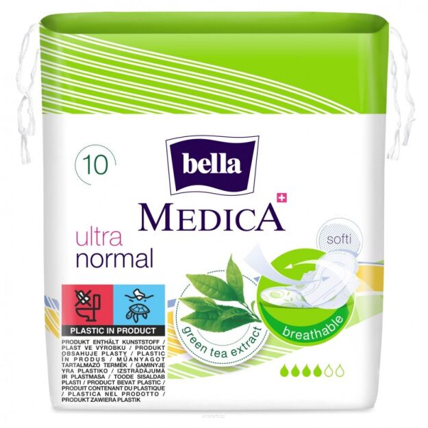 Podpaski higieniczne Ultra Medica Normal antybakteryjne ultracienkie 10 sztuk Bella