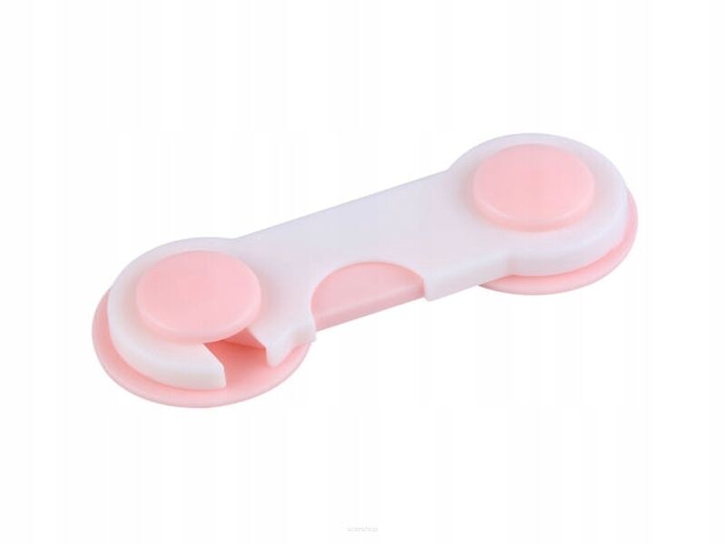 RÓŻOWE ZABEZPIECZENIE DO SZAFEK DRZWICZEK BLOKADA DO SZUFLAD MEBLI PRZED DZIEĆMI ZATRZASK ZAPADKA