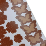 NAKLEJKI ŚCIENNE KWIATY I MOTYLE SAMOPRZYLEPNE DEKORACJE NA MEBLE I ŚCIANY ARKUSZ 60SZT CIEMNY BRĄZ - 5