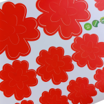 NAKLEJKI ŚCIENNE KWIATY I MOTYLE SAMOPRZYLEPNE DEKORACJE NA MEBLE I ŚCIANY ARKUSZ 60SZT  CZERWONY - 3